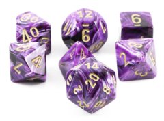 Chessex Dice CHX 27437 Vortex Polyhedral Purple w/ Gold Set of 7